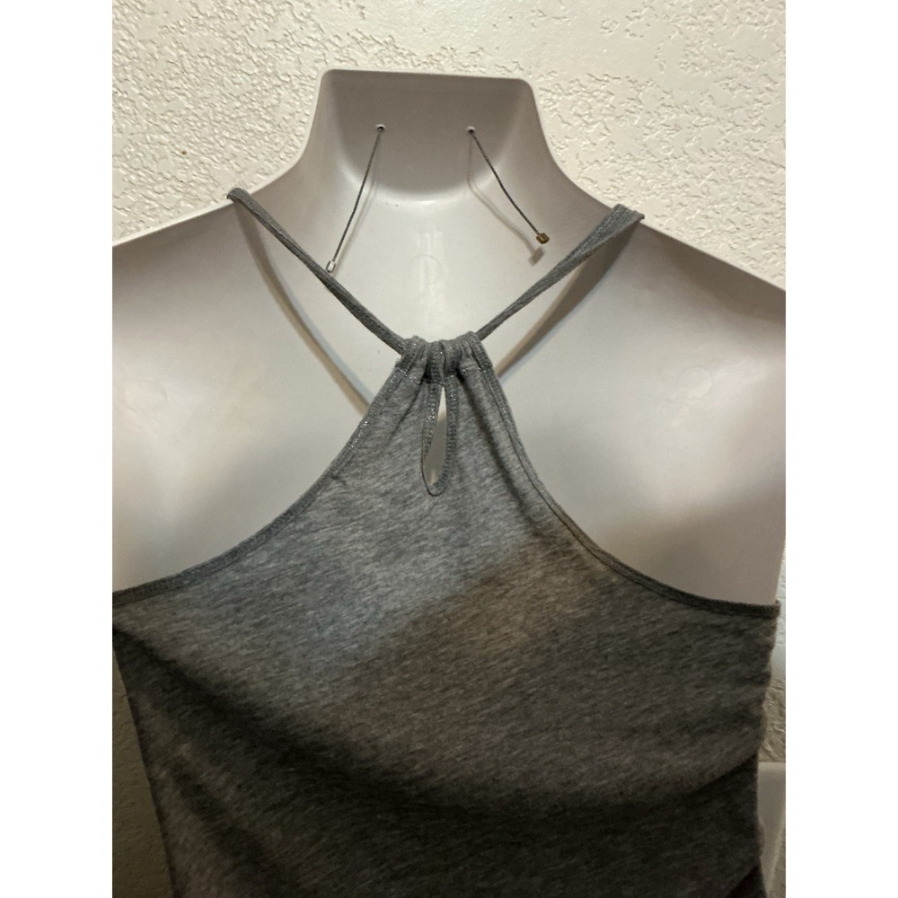Aeropostale Gray Lace Beaded Tank Top Medium Fairy Boho Y2K - Picture 5 of 6